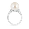 thumbnail image 2 of Angara South Sea Cultured Pearl Collar Ring with Diamonds in 14K White Gold for Women | June Birthstone Jewelry for Her, 2 of 8