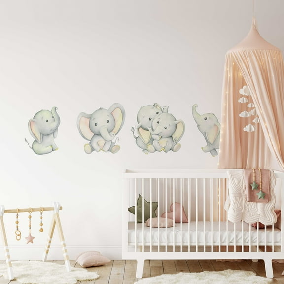 Four Cute Elephants Decal