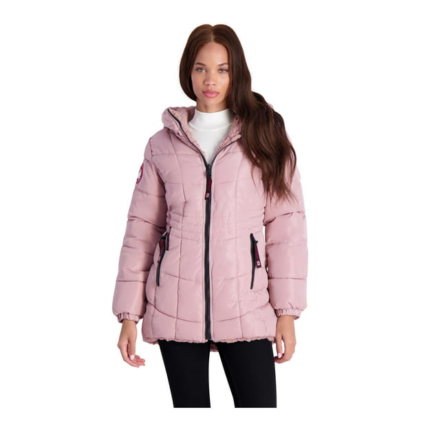 Canada Weather Gear Women's Reversible Puffer to Sherpa Hooded Coat ...
