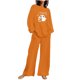 thumbnail image 2 of Puntoco Traje De Pantalón Y top De Manga Larga Con Cuello Redondo Y Estampado De Halloween Para Mujer Naranja L, 2 of 4