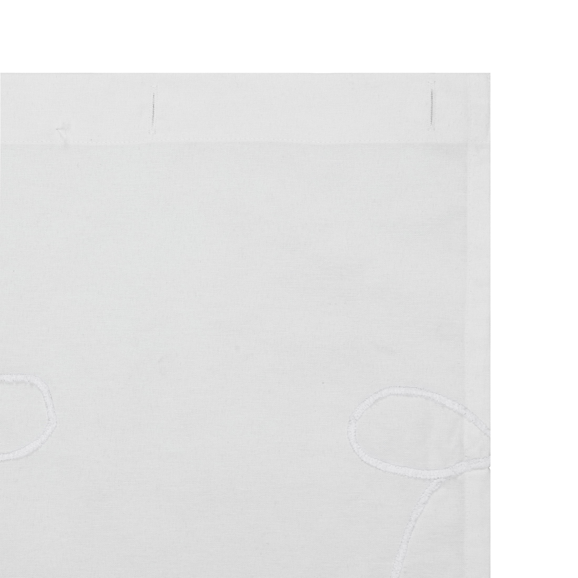 My Texas House White/White Embroidered Holiday Farmhouse Bow Cotton Shower Curtain, 72" x 72