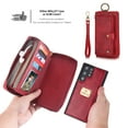 thumbnail image 5 of Dteck for Samsung Galaxy S24 Ultra Wallet Case, Heavy Duty 2 in 1 Leather Zipper Purse Detachable Magnetic 14 Card Slots Money Pocket Clutch Cover for Samsung Galaxy S24 Ultra 6.8",Red, 5 of 9