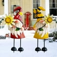 thumbnail image 5 of HONGLAND Metal Gnome Yard Art - Bee and Ladybug Sculptures - Outdoor Garden Decorations (2 Count), 5 of 6