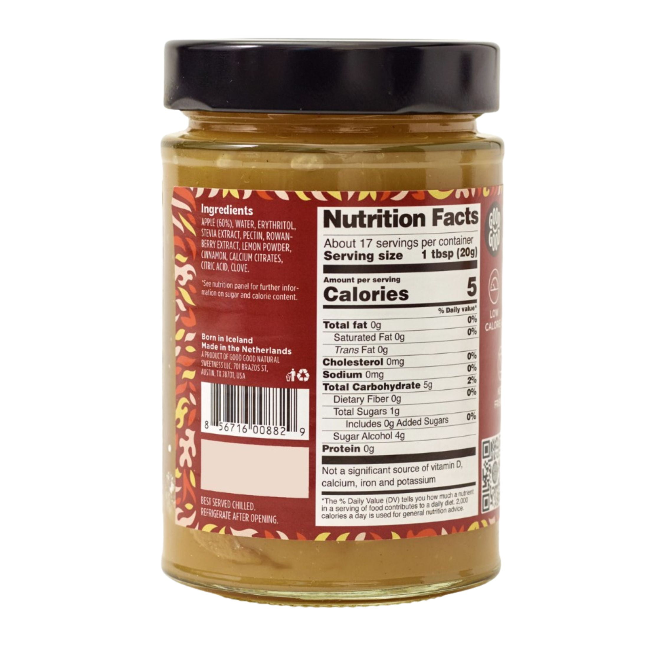 GOOD GOOD Apple Butter Fruit Spread with No Added Sugar and Natural Sweetness