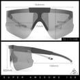 thumbnail image 6 of Polarized Mens Flip Up Rimless Oversized Shield Plastic Sport Sunglasses Black Green - Teal Mirror, 6 of 7