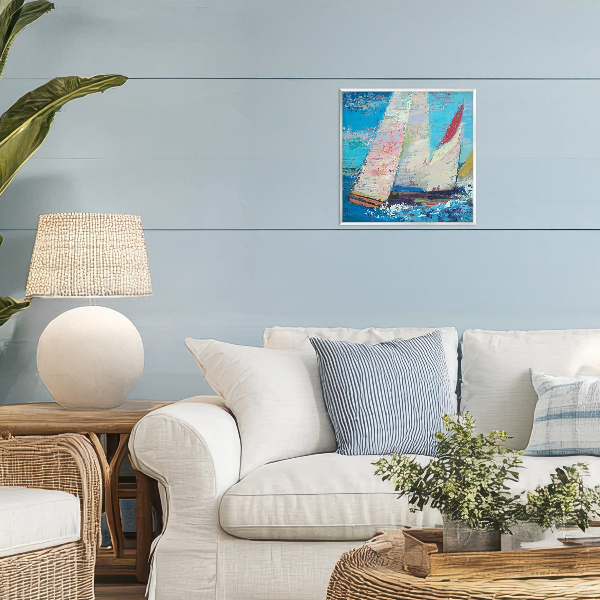 Stupell Industries Expressive Sailboats on Waves Wall Plaque Art, design by Beth A. Forst
