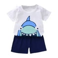 thumbnail image 1 of Fshinging Children Clothes Set Girls Summer Cartoon Printed Short Sleeved Tops And Shorts 2 Piece Set Garçon Ensemble, 1 of 3