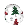 thumbnail image 2 of Kdxio Buffalo Plaid Christmas Trees Print Shower Cap for Women,Elastic and Reusable,Double Waterproof Layers Bathing Hat, 2 of 9