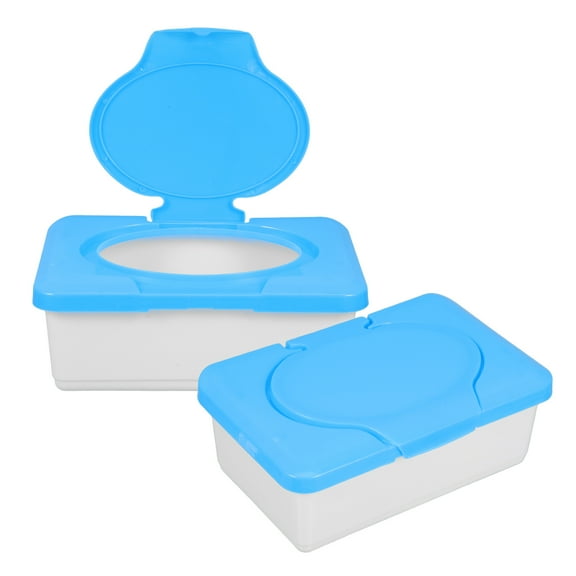 SEWCHICS Baby Wipe Containers Refillable Baby Wipes Holder Plastic 2Pcs Dustproof Lid