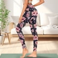 thumbnail image 3 of Renewold Pink Hibiscus Butterfly Womens Yoga Leggings with Pockets Workout Leggings Full Length High Waisted Running Pants Non See-Through Athletic Tights Printed Tights, XL, 3 of 8