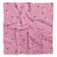 thumbnail image 1 of Bimba Pink Ranunculus & Stork Bird Printed Pure Silk Scarf For Hair Neck Head Bandanas For Women 40 x 40 Inches, 1 of 6