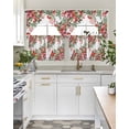 thumbnail image 4 of Cardinal Bird Swag Curtains for Living Room/Bedroom Windows, Winter Poinsettia Berry Pine Cones Floral Kitchen Curtains and Valances Set 36 Inch Length, Light Filtering Swags Valance Curtain Panels, 4 of 5
