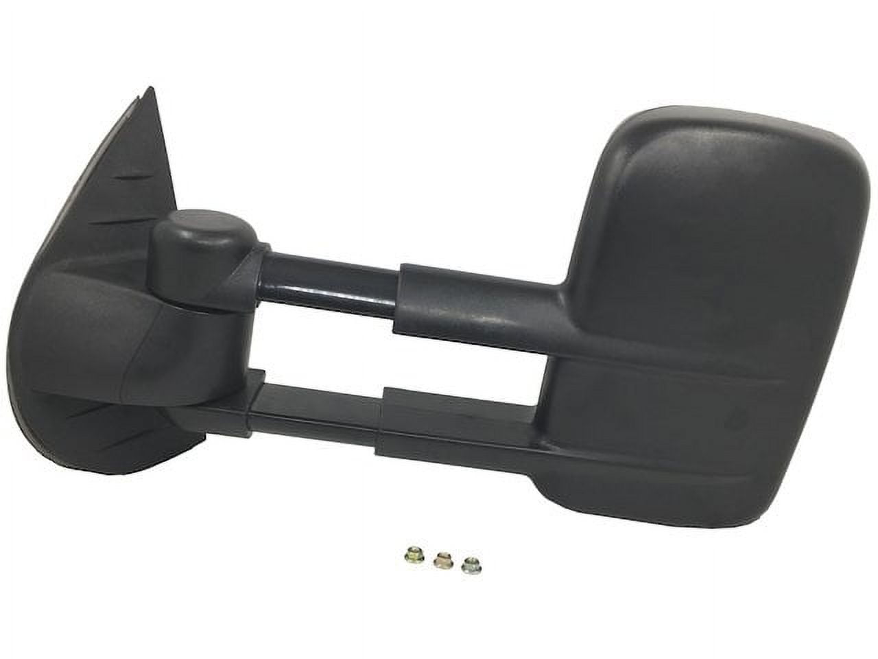 Left Driver Side Manual Mirror - Manual Telescoping - Trailer Towing - Black Textured - Compatible with 2007 - 2014 GMC Sierra 2500 HD 2008 2009 2010 2011 2012 2013