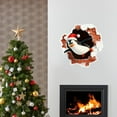 thumbnail image 4 of 3D Christmas Wall Stickers, Snowman Penguin Santa Breaking Through Wall Design, Removable Peel and Stick Window Clings, Winter Holiday Party Decor -1Pcs, 4 of 5