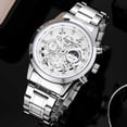 thumbnail image 2 of SKMEI Men's Watches Stainless Steel Chronograph Watch for Men Classic Skeleton Waterproof Watch Men with Date Luminous Quartz Mens Business Wristwatch, 2 of 5