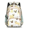 thumbnail image 2 of Cute Cartoon Pug Backpack for School,Cute School Bag,Schoolbag with Adjustable Shoulder Straps & Padded Back,16.9 Inch, 2 of 5