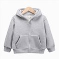 thumbnail image 2 of Staki Kids Girls Solid Jacket with Hood Toddler Outerwear Warm Autumn Winter Youth Coat 1-10Y(Light Gray,3-4 Years), 2 of 9