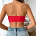 thumbnail image 4 of Women Strapless Bras Cross-Side Support Sexy Lace Wireless Bandeau Bra Non Wireless No Underwire Padded Tube Bra, 4 of 9