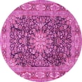 thumbnail image 1 of Ahgly Company Indoor Round Medallion Pink Traditional Area Rugs, 3' Round, 1 of 4