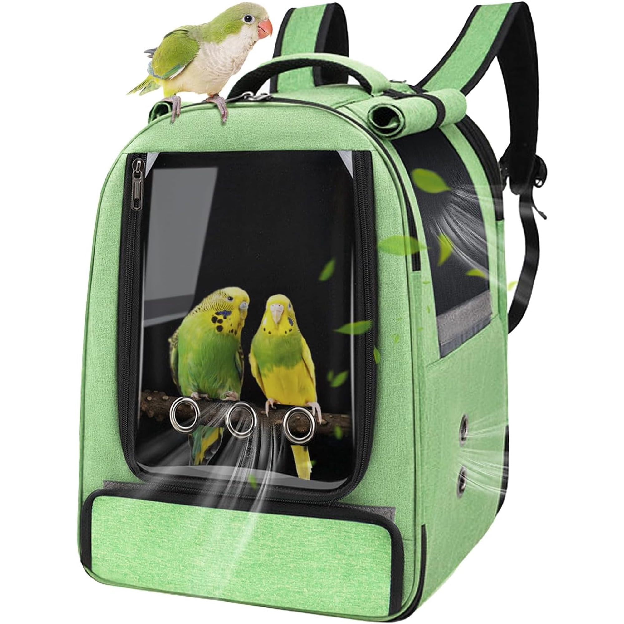 Bird Backpack Carrier,Bird Travel cage Backpack with Tray and Standing Perch,Feeding Tank,Waterproof pad,Used for Parakeets,hornbirds,Lovebirds,Small and Medium-Sized Bird