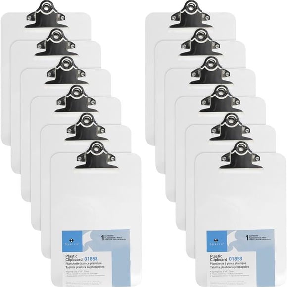 6 x 9 in. Compact Plastic Clipboard - Plastic - Clear