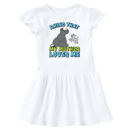 

Inktastic Rhino That My Mother Loves Me with Cute Rhinos Gift Baby Girl Dress