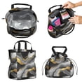 thumbnail image 2 of Black White and Gold Marble Drawstring Lunch Bag Women - Drawstring Lunch Bag Insulated for Work Office - Stain-Resistant Large Lunchbags for Women with Multi-Pockets, 2 of 6