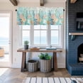 thumbnail image 6 of Summer Beach Window Valance for Kitchen, Green Ocean Colorful Coral Shell Seaweed Starfish Rod Pocket Short Curtain for Small Windows, Light Filtering Decorative Valance, 60 x 18 Inch, 6 of 9