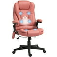 thumbnail image 2 of HOMCOM 6 Point Vibrating Massage Office Chair with Heat, Microfiber High Back Executive Office Chair with Reclining Backrest, Armrests, Orange-red, 2 of 9