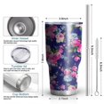 thumbnail image 6 of 30oz Pioneer Flower Tumblers Stainless Steel Tumbler with Lid and Straw,Vacuum Insulated Double Wall Travel Tumbler Cups Mug with Cleaning Brush for Coffee,Tea, 6 of 7