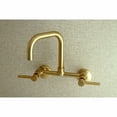 thumbnail image 3 of Kingston Brass Concord 8-Inch Adjustable Center Wall Mount Kitchen Faucet, Brushed Brass, 3 of 5