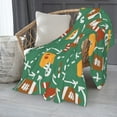 thumbnail image 2 of ZNDUO Cartoon American Football Art Pattern Pattern Thickening Blanket, Fluffy Soft Cozy Flannel Throw Blankets, 60"x50" Inches, 2 of 8
