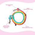 thumbnail image 5 of Glow Pups 7.5 Foot Cotton Rope Rainbow All Lifestages Adjustable Hands-Free Dog Standard Leash, Multicolor, 5 of 8
