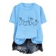 thumbnail image 5 of Tops de Cuello Alto para las Mujeres Amante Impreso Camiseta Cuello Redondo Manga Corta, Poliéster Spandex, 5 of 7