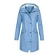 thumbnail image 1 of Chaqueta ligera para mujer Impermeable Impermeable Gabardina con capucha Otoño Invierno Cálido Cortavientos a prueba de viento para acampar al aire - Blue, XL SG Macarena Chaquetas de mujer, 1 of 4