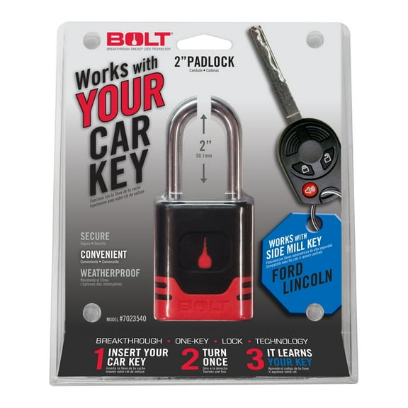 Bolt 7023540 Padlock 2.25in Width, 6in Shackle Length ford Side Cut Padlock