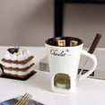 thumbnail image 5 of Homelife Chocolate Fondue Mug with Forks Candle 130ml Ceramic Chocolate Melting Mug Mini Melting Pot for Butter Birthday Wedding Gifts, 5 of 13