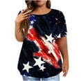 thumbnail image 2 of Fartey T-Shirts du 4 Juillet pour Femmes Grande Taille Patriotiques Rouge Blanc et Bleu T-Shirts Graphiques Coupe Ample Manches Courtes T-Shirts Classiques Col Rond Blouses Hauts Blouses Grande Taille pour Femmes, 2 of 6
