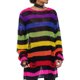 thumbnail image 2 of Sunloudy Camisa ahuecada para mujer, manga larga, cuello redondo, corte a rayas, tejido, informal, fiesta, otoño, primavera, tops Sunloudy  Tamaño medio, 2 of 8