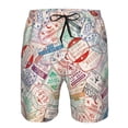 thumbnail image 4 of Kll Passport Stamp Men'S Casual Summer Beach Shorts Hawaiian Shorts With Pockets-Small, 4 of 9