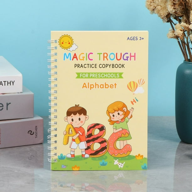 Papelería, cuaderno de práctica de caligrafía inglesa, cuaderno de práctica de caligrafía para niños, libro de entrenamiento introductorio de control de pluma, cálculo matemático, pintura, pegatinas p