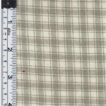 Textile Creations 224 Rustic Woven Fabric, Plaid Light Grey And White, 15 yd.