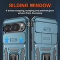 thumbnail image 3 of KOMI for Google Pixel 9 Pro XL Case with [2 Pack] HD Screen Protector + Slide Camera Cover, 360° Rotation Ring Kickstand [Military Grade] Shockproof Protective Phone Cover for Pixel 9 Pro XL, Blue, 3 of 5