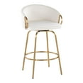 thumbnail image 7 of LumiSource Gold Metal, Cream Velvet Claire 26" Fixed-Height Counter Stool - Set of 2, 7 of 7