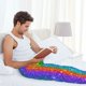thumbnail image 5 of Fotbe Glitter Rainbow Pantalones de Pijama para Hombre, Pantalones de Dormir, Pantalones de Casa con Cintura Ajustable y Bolsillos-3X-Large, 5 of 6