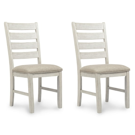 Signature Design by Ashley Skempton Dining Room Chair, Set of 2, White/Light Brown