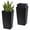 black, variant on Anoncndin 30" Tall Planters Set of 2, Planter Pots Outdoor＆Indoor, Front Porch Planter Pots with Drainage Holes & Water Level Monitor & Inner Bucket, Black