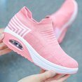 thumbnail image 4 of CHOII Clearance Women's Woven Breathable Foam Mesh Shoes Walking Wear-Resistant Air-cushion Thick Sole Anti-slip Sneacker for Ladies C omfortable Running Shoes Casual Hiking Shoes,Pink/9, 4 of 5