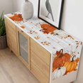 thumbnail image 6 of Orange White Pumpkins Fall Table Runner Thanksgiving Botanical Grey Wooden Tablerunners 13 x 60 Inch, Table Decorations Tabletop Scarf for Summer Gathering Holiday Farmhouse Kitchen Dining Decor, 6 of 8