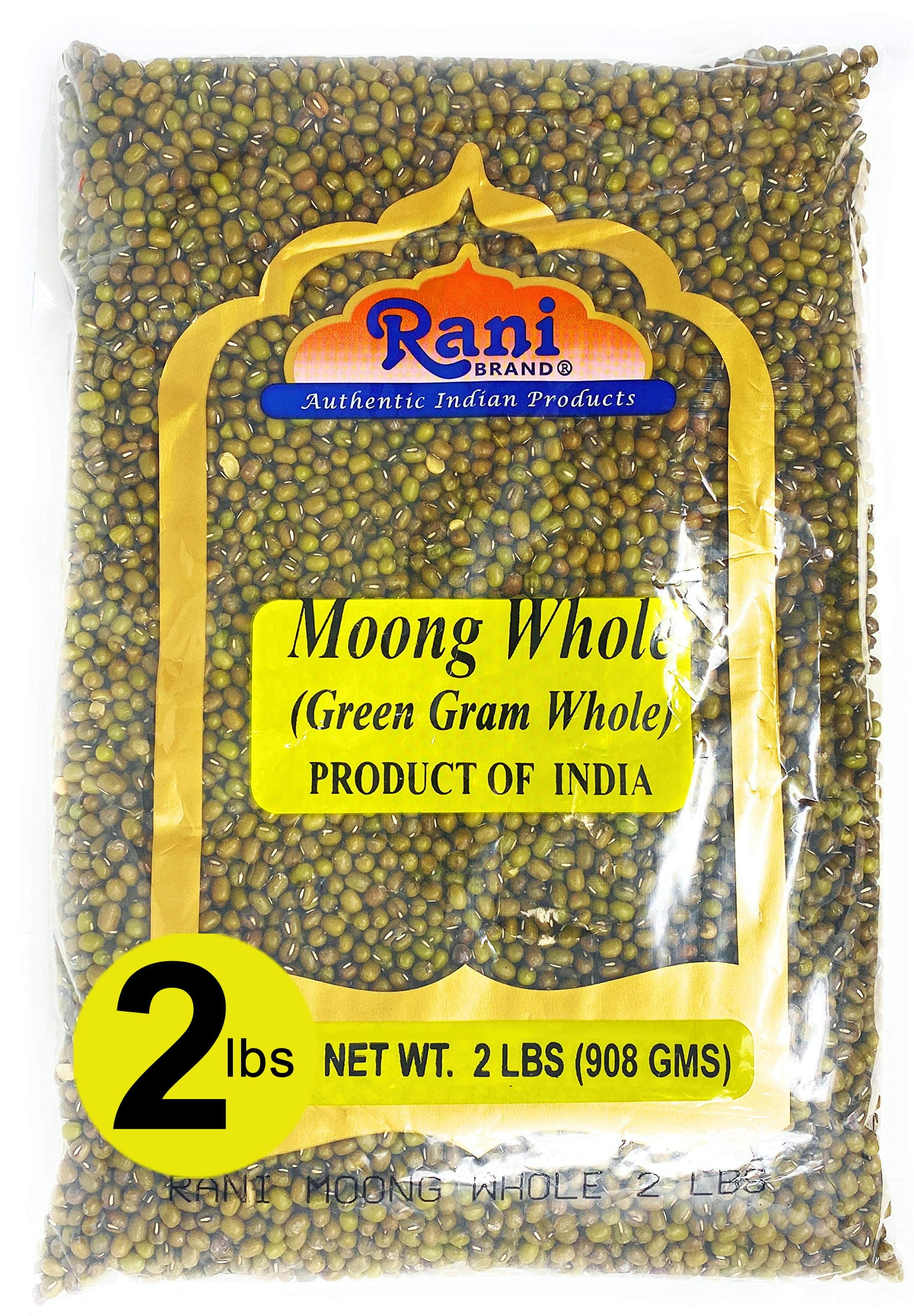 Rani Moong Whole (Ideal for cooking & sprouting, Whole Mung Beans with skin) Indian Lentils, 32oz (2lbs) 908g ~ All Natural | NON-GMO | Vegan | Indian Origin